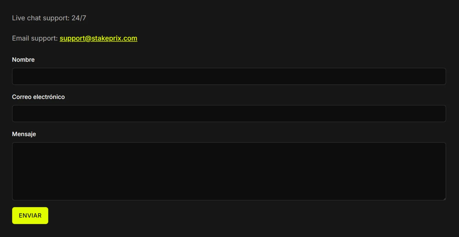 Stakeprix Casino Atención al cliente